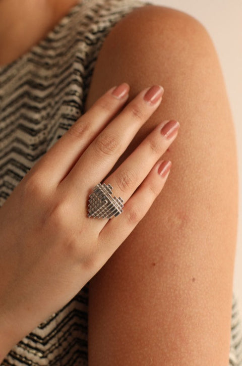 sterling silver, heart ring, minimal jewellery, designer jewellery